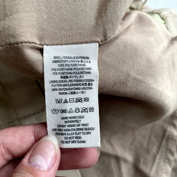 Free People Vegan Leather Beige Button Front A-Line Skirt Size 4 - Picture 5 of 6